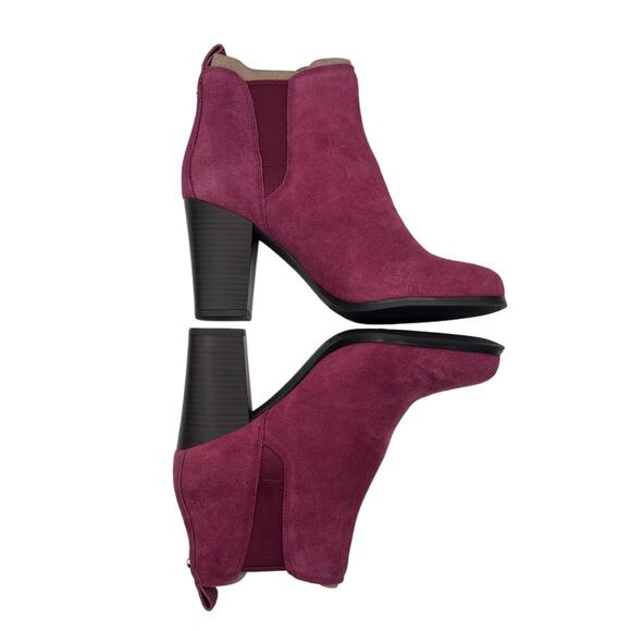 Michael Kors Evaline Suede Heeled 3.5" Bootie Women's Size 7.5M Burgundy NEW - Picture 8 of 12